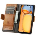 For Xiaomi Redmi 13C CaseNeo Splicing Dual Magnetic Buckle Leather Phone Case(Khaki)