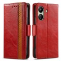 For Xiaomi Redmi 13C CaseNeo Splicing Dual Magnetic Buckle Leather Phone Case(Red)