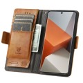 For Xiaomi Redmi Note 13 Pro+ CaseNeo Splicing Dual Magnetic Buckle Leather Phone Case(Khaki)