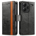 For Xiaomi Redmi Note 13 Pro+ CaseNeo Splicing Dual Magnetic Buckle Leather Phone Case(Black)