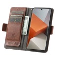 For Xiaomi Redmi Note 13 Pro+ CaseNeo Splicing Dual Magnetic Buckle Leather Phone Case(Brown)