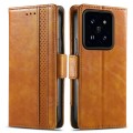 For Xiaomi 14 CaseNeo Splicing Dual Magnetic Buckle Leather Phone Case(Khaki)