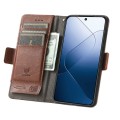 For Xiaomi 14 CaseNeo Splicing Dual Magnetic Buckle Leather Phone Case(Brown)
