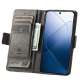For Xiaomi 14 CaseNeo Splicing Dual Magnetic Buckle Leather Phone Case(Grey)