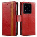 For Xiaomi 14 CaseNeo Splicing Dual Magnetic Buckle Leather Phone Case(Red)