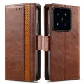 For Xiaomi 14 Pro CaseNeo Splicing Dual Magnetic Buckle Leather Phone Case(Brown)