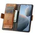 For Xiaomi Redmi K70E CaseNeo Splicing Dual Magnetic Buckle Leather Phone Case(Khaki)