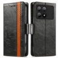 For Xiaomi Redmi K70E CaseNeo Splicing Dual Magnetic Buckle Leather Phone Case(Black)