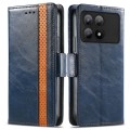 For Xiaomi Redmi K70E CaseNeo Splicing Dual Magnetic Buckle Leather Phone Case(Blue)