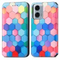 For Motorola Moto G24 Power CaseNeo Colorful Magnetic Leather Phone Case(Colorful Cube)