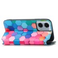 For Motorola Moto G24 Power CaseNeo Colorful Magnetic Leather Phone Case(Colorful Cube)