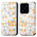 For Xiaomi 14 CaseNeo Colorful Magnetic Leather Phone Case(Rhombus)