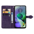 For Motorola G54 5G Mandala Flower Embossed Leather Phone Case(Purple)