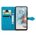 For Motorola Moto G24 Power Mandala Flower Embossed Leather Phone Case(Blue)