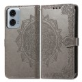 For Motorola Moto G24 Power Mandala Flower Embossed Leather Phone Case(Gray)