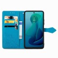 For Motorola Moto G 2024 Mandala Flower Embossed Leather Phone Case(Blue)