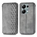 For Honor X9b Cubic Grid Pressed Magnetic Leather Phone Case(Grey)