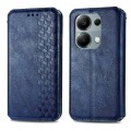 For Honor X9b Cubic Grid Pressed Magnetic Leather Phone Case(Blue)