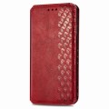 For Honor X9a Cubic Grid Pressed Magnetic Leather Phone Case(Red)