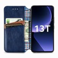 For Xiaomi 13T / 13T Pro Cubic Grid Pressed Magnetic Leather Phone Case(Blue)