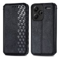 ForXiaomi Redmi Note 13 Pro+ Cubic Grid Pressed Magnetic Leather Phone Case(Black)