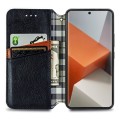 ForXiaomi Redmi Note 13 Pro+ Cubic Grid Pressed Magnetic Leather Phone Case(Black)