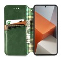 ForXiaomi Redmi Note 13 Pro+ Cubic Grid Pressed Magnetic Leather Phone Case(Green)