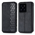 For Xiaomi 14 Cubic Grid Pressed Magnetic Leather Phone Case(Black)