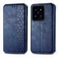 For Xiaomi 14 Pro Cubic Grid Pressed Magnetic Leather Phone Case(Blue)