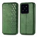 For Xiaomi 14 Pro Cubic Grid Pressed Magnetic Leather Phone Case(Green)