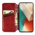 For Xiaomi Redmi Note 13 Pro Cubic Grid Pressed Magnetic Leather Phone Case(Red)
