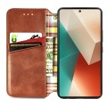 For Xiaomi Redmi Note 13 Pro Cubic Grid Pressed Magnetic Leather Phone Case(Brown)