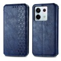 For Xiaomi Redmi Note 13 Pro Cubic Grid Pressed Magnetic Leather Phone Case(Blue)