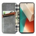 For Xiaomi Redmi Note 13 Cubic Grid Pressed Magnetic Leather Phone Case(Grey)