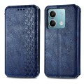 For Xiaomi Redmi Note 13 Cubic Grid Pressed Magnetic Leather Phone Case(Blue)