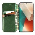 For Xiaomi Redmi Note 13 Cubic Grid Pressed Magnetic Leather Phone Case(Green)
