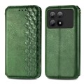 For Xiaomi Redmi K70E Cubic Grid Pressed Magnetic Leather Phone Case(Green)
