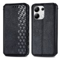 For Xiaomi Redmi Note 13 4G Cubic Grid Pressed Magnetic Leather Phone Case(Black)
