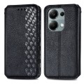 For Xiaomi Redmi Note 13 Pro 4G Cubic Grid Pressed Magnetic Leather Phone Case(Black)