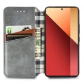 For Xiaomi Redmi Note 13 Pro 4G Cubic Grid Pressed Magnetic Leather Phone Case(Grey)