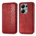 For Xiaomi Redmi Note 13 Pro 4G Cubic Grid Pressed Magnetic Leather Phone Case(Red)