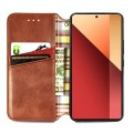For Xiaomi Redmi Note 13 Pro 4G Cubic Grid Pressed Magnetic Leather Phone Case(Brown)