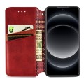 For Xiaomi 14 Ultra Cubic Grid Pressed Magnetic Leather Phone Case(Red)