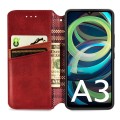 For Xiaomi Redmi A3 Cubic Grid Pressed Magnetic Leather Phone Case(Red)
