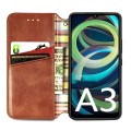 For Xiaomi Redmi A3 Cubic Grid Pressed Magnetic Leather Phone Case(Brown)