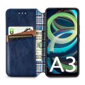 For Xiaomi Redmi A3 Cubic Grid Pressed Magnetic Leather Phone Case(Blue)