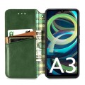 For Xiaomi Redmi A3 Cubic Grid Pressed Magnetic Leather Phone Case(Green)
