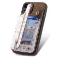 For iPhone 13 Retro Painted Zipper Wallet Back Phone Case(Brown)