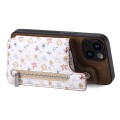 For iPhone 12 Pro Max Retro Painted Zipper Wallet Back Phone Case(Brown)