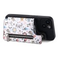 For iPhone 12 Pro Retro Painted Zipper Wallet Back Phone Case(Black)